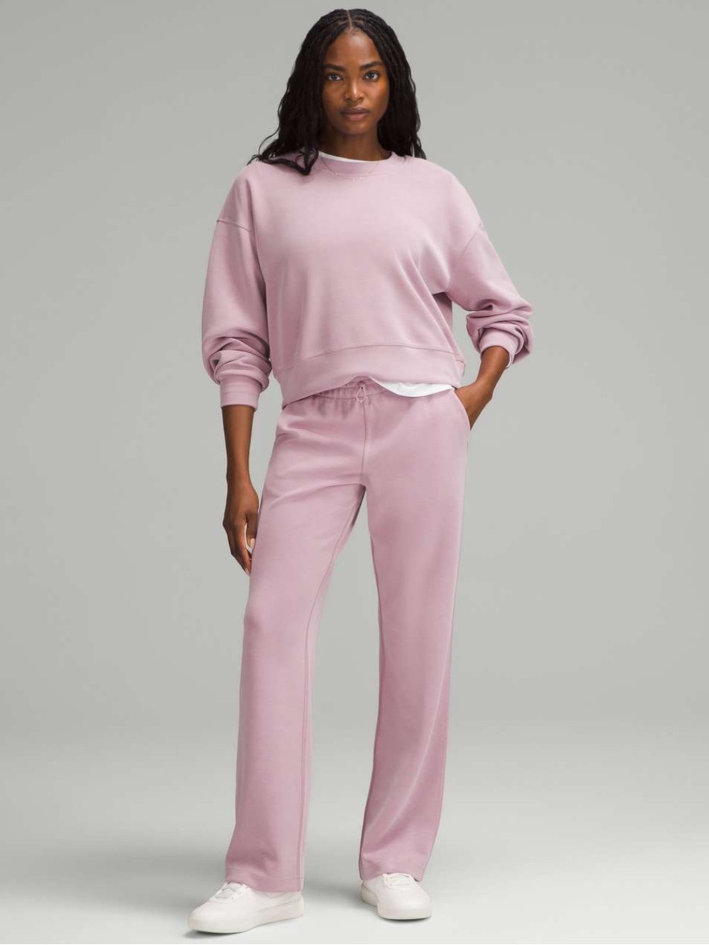 Lululemon Softstreme Perfectly Oversized Cropped Crew in Pink - Size 4 - Picture 3 of 8